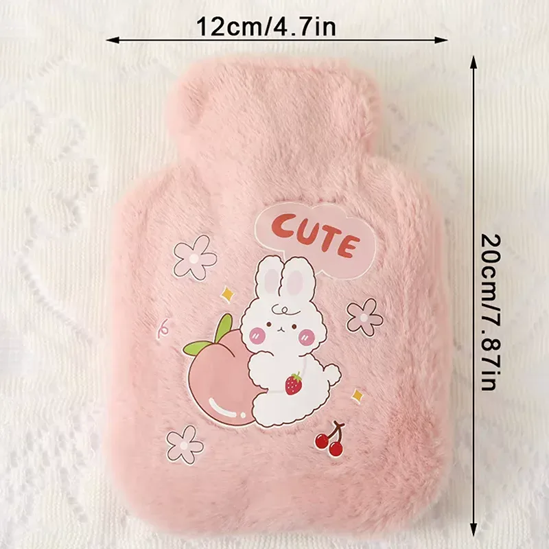 Charming Plush Rabbit & Bear Velvet Hot Water Bottle Hand Warmer - Image 8