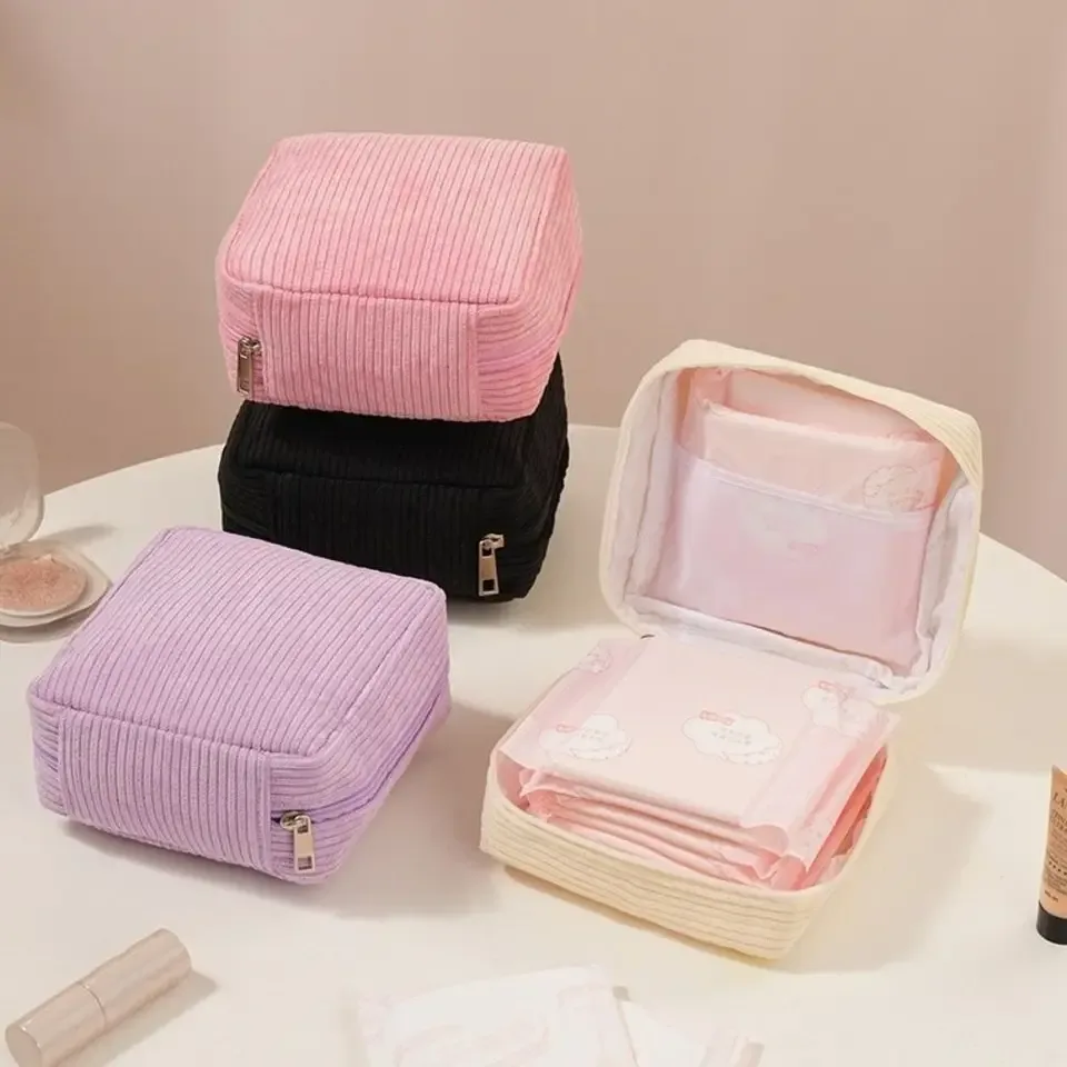 Chic Corduroy Multi-Purpose Storage Pouch for Cosmetics, Essentials, and Travel