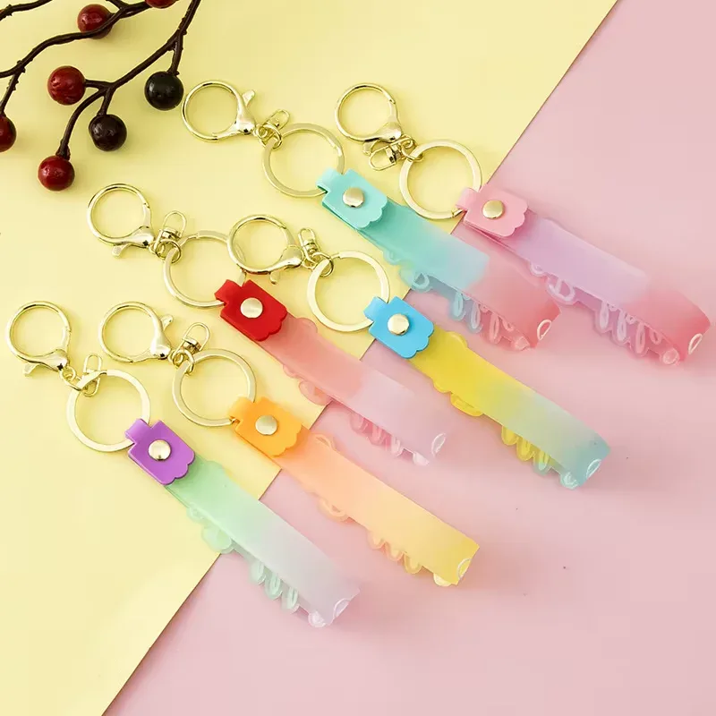 Trendy Bubble Rubber Keychain with Gold-Toned Hardware for Bags and Keys - Image 3