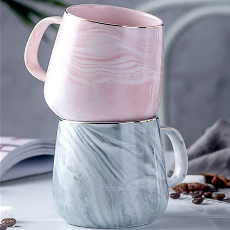 Elegant Marble Ceramic Coffee Mug with Gold Trim – Perfect for Tea, Milk, or Gifting - Image 5