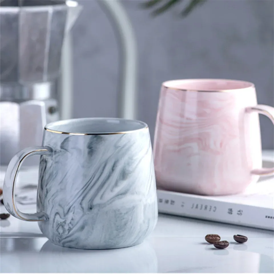 Elegant Marble Ceramic Coffee Mug with Gold Trim – Perfect for Tea, Milk, or Gifting - Image 3