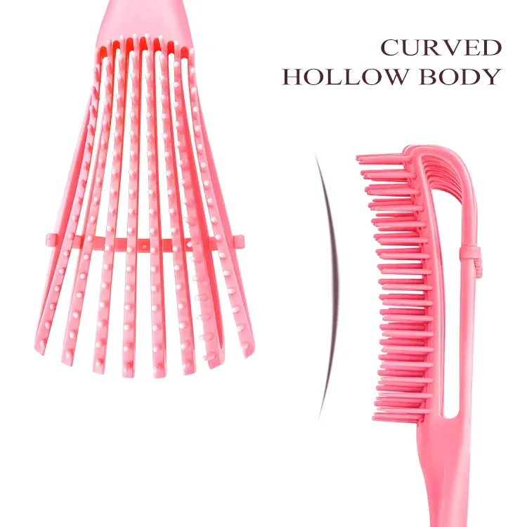 Flexible Eight-Row Detangling & Scalp Massage Hair Brush for All Hair Types - Image 4