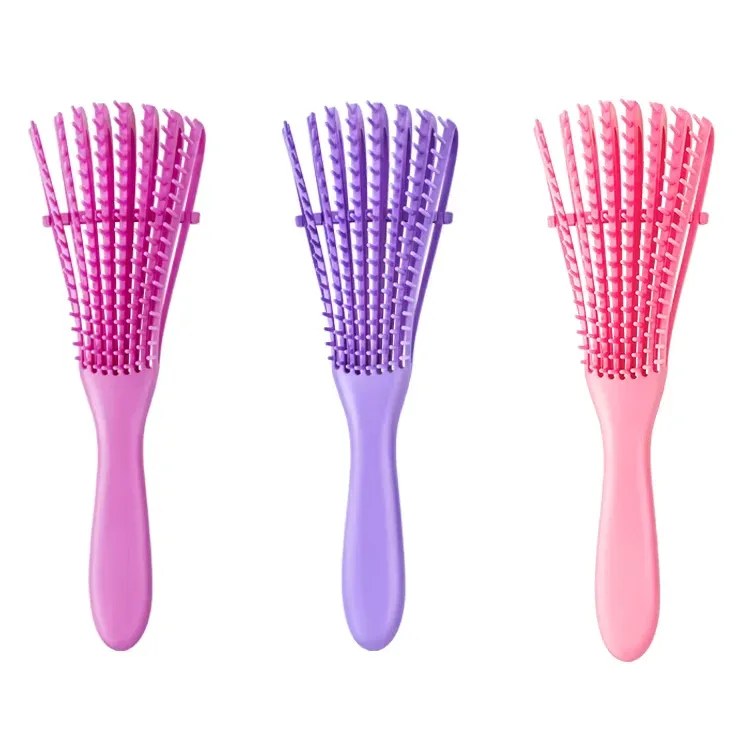 Flexible Eight-Row Detangling & Scalp Massage Hair Brush for All Hair Types