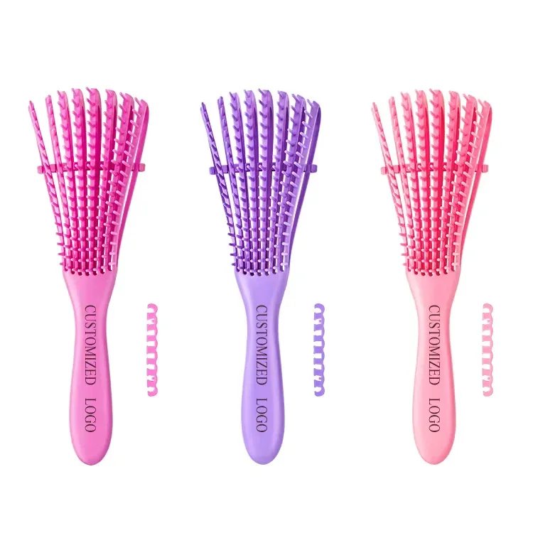 Flexible Eight-Row Detangling & Scalp Massage Hair Brush for All Hair Types - Image 6