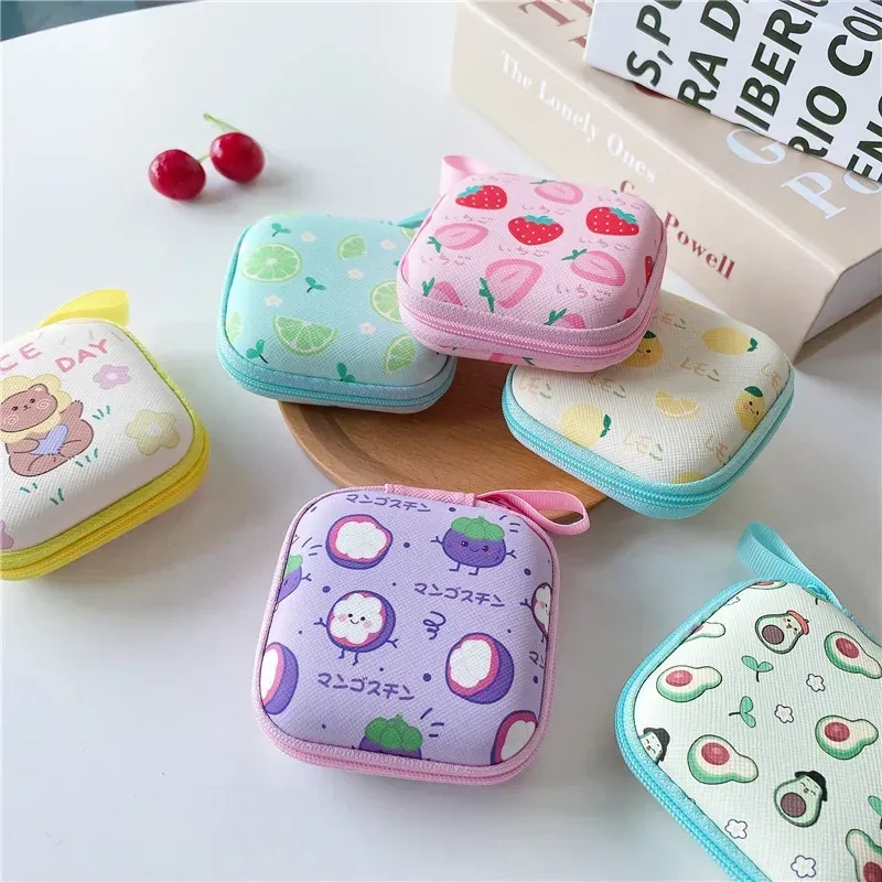 Cute Cartoon Hard-Shell Earbud Case & Mini Organizer Pouch with Zipper alternate