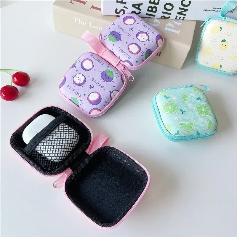 Cute Cartoon Hard-Shell Earbud Case & Mini Organizer Pouch with Zipper - Image 4