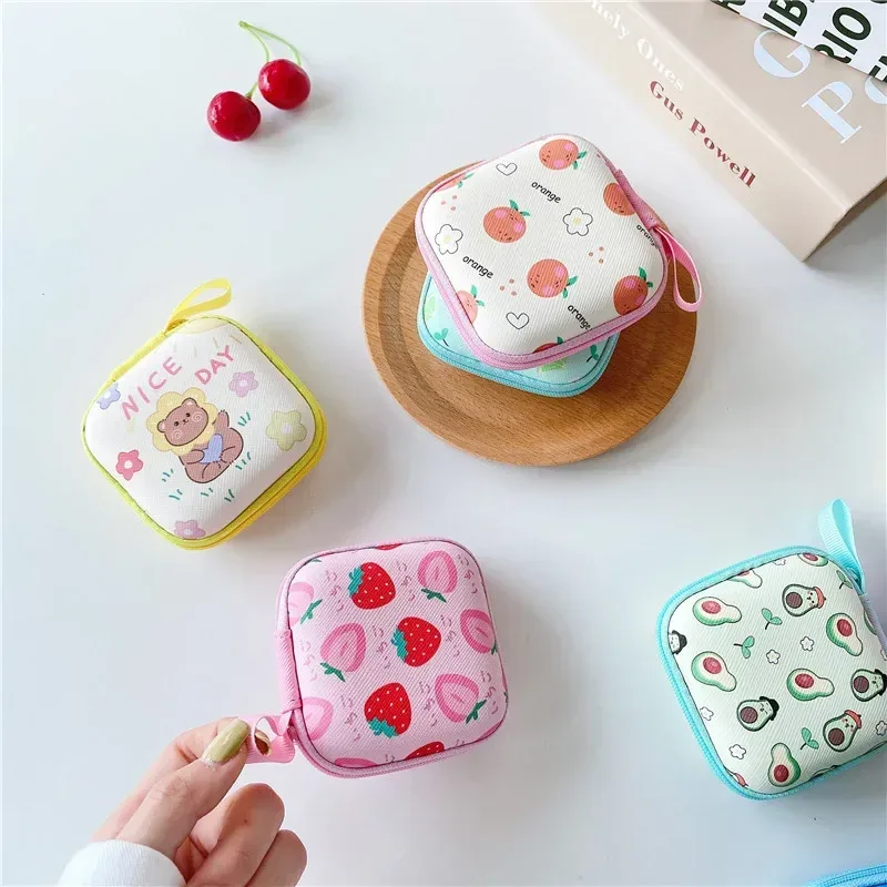 Cute Cartoon Hard-Shell Earbud Case & Mini Organizer Pouch with Zipper - Image 3