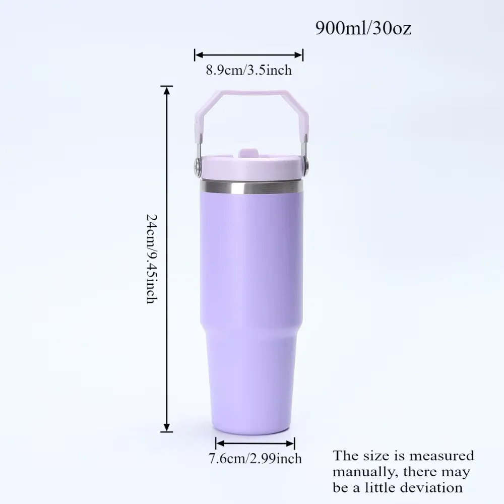 Premium 900ml Stainless Steel Vacuum Insulated Tumbler with Straw, Handle & Leak-Proof Lid - Image 5