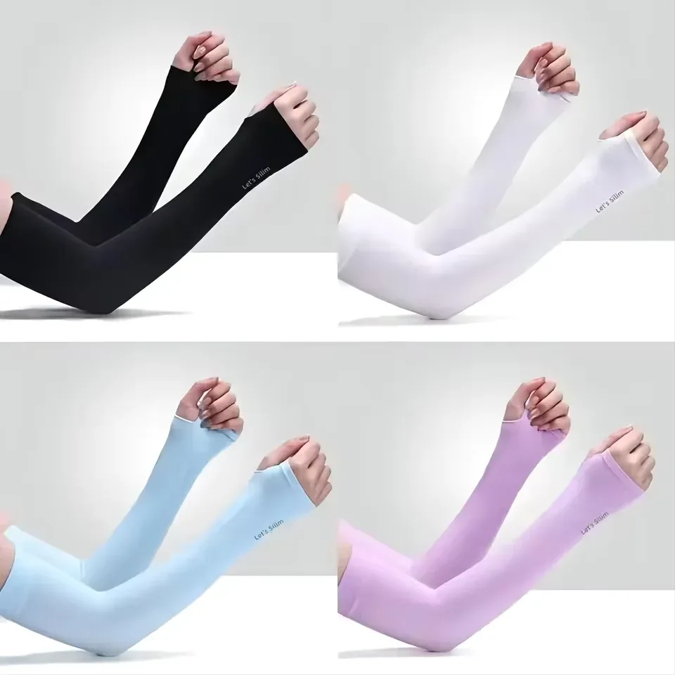 Premium Ice Silk Cooling Sun Protection Arm Sleeves for Outdoor Sports and Driving
