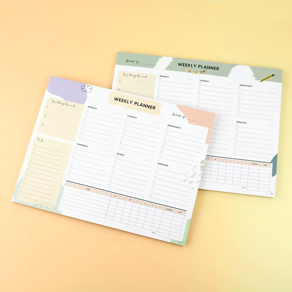 Undated Weekly Planner Pad with Habit Tracker & To-Do List – B5 Size alternate
