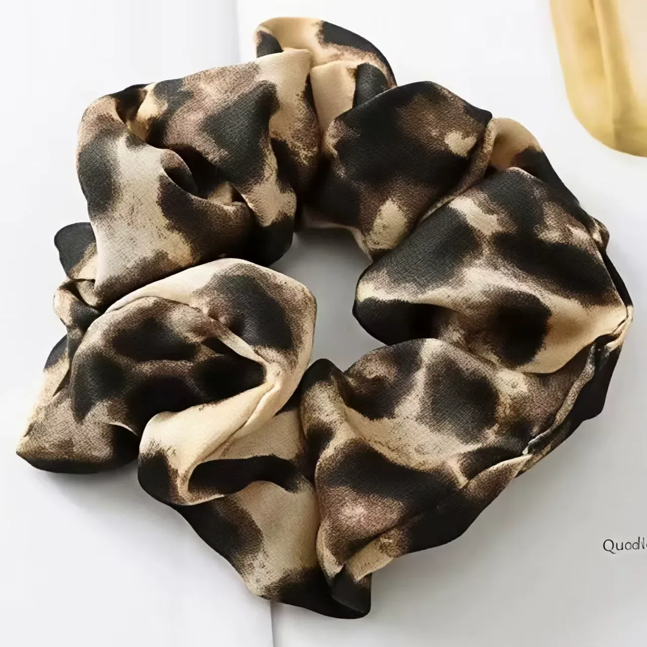 Light Brown Leopard Scrunchie