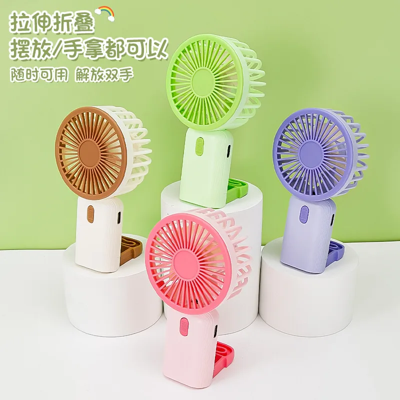 Portable USB Rechargeable Mini Handheld Fan with Stand — Personal Cooling for On-the-Go Comfort - Image 3